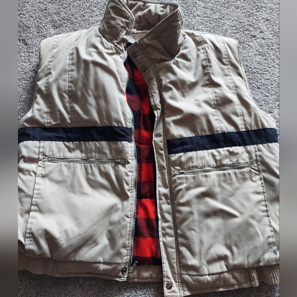 Vintage Designer Flannel Puff Vest